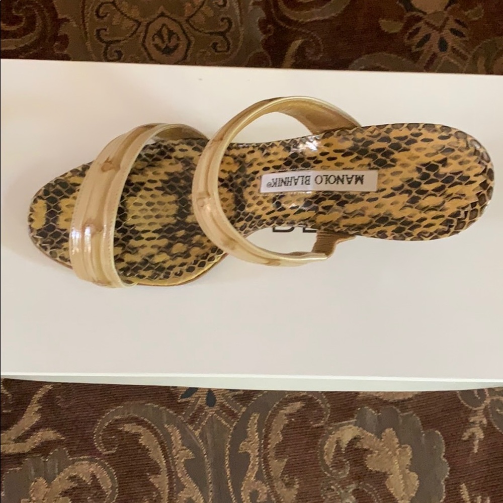 Manolo Blahnik bamboo calf nocciola shoes size 37